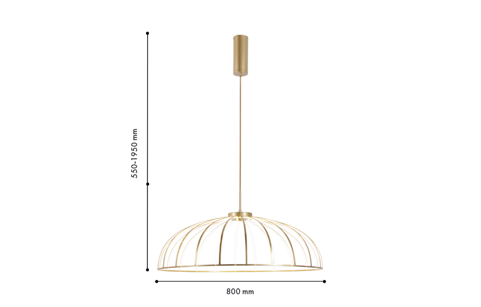 Люстры - изображение №3 "Подвесная люстра Vertex (золото) D800*H550/1950 LED*70W"  на www.Angstrem-mebel.ru