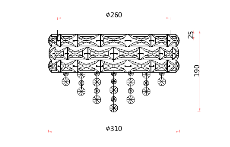 Люстры - изображение №5 "Потолочная люстра Icicle (золото) D310*H190 3*G9*40W"  на www.Angstrem-mebel.ru