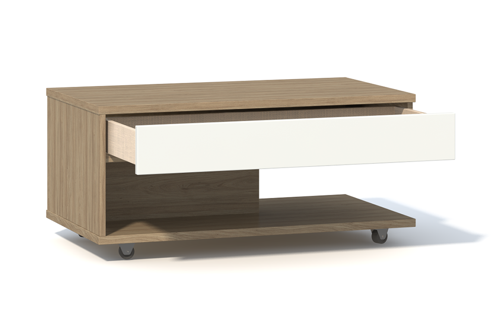 Журнальные столы - изображение №3 "Журнальный стол Анри АН-520.02 (Я16) с выдвижным ящиком / Швейцарский вяз+Светлый лен"  на www.Angstrem-mebel.ru