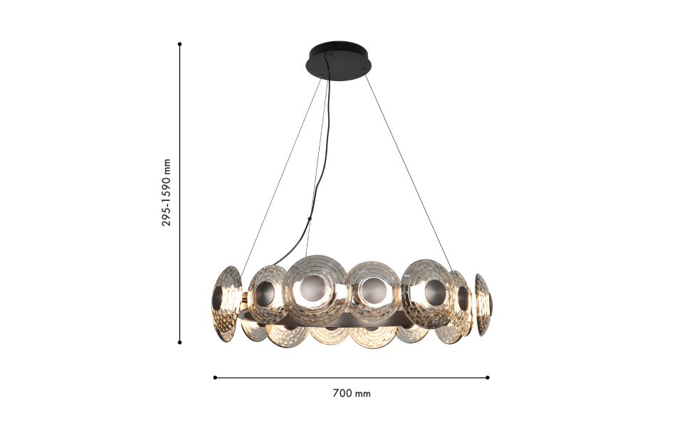 Люстры - изображение №4 "Подвесная люстра Claros (чёрный) D700*H295/1590 LED*72W"  на www.Angstrem-mebel.ru