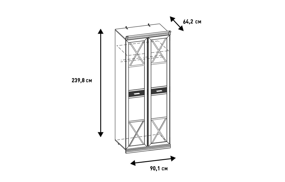 Шкафы платяные - изображение №6 "Шкаф Кантри с двумя комплектами полок КА-011.00"  на www.Angstrem-mebel.ru