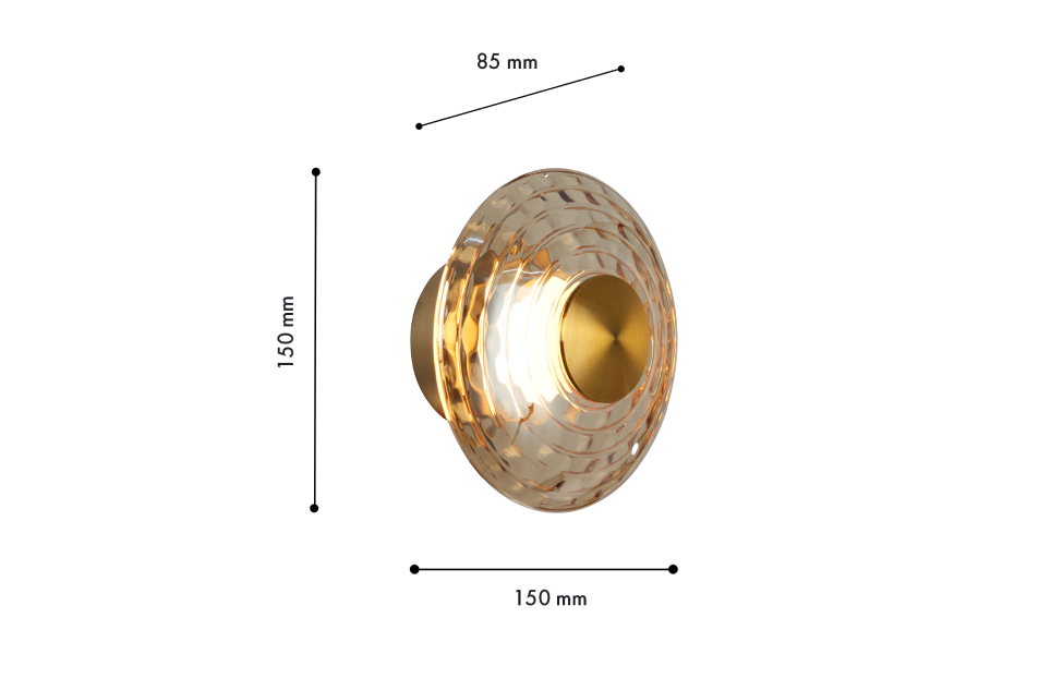 Бра - изображение №3 "Настенный светильник Claros (латунь) D85*W150*H150 LED*6W"  на www.Angstrem-mebel.ru