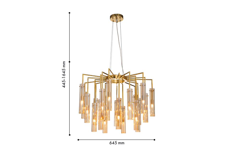 Люстры - изображение №6 "Подвесная люстра Orgel (золото) D645*H445/1645 21*G9*25W"  на www.Angstrem-mebel.ru