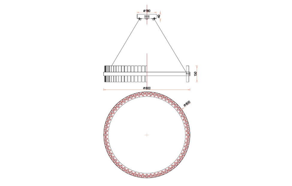 Люстры - изображение №4 "Подвесная люстра Placerat D800*H150/1150 LED*50W"  на www.Angstrem-mebel.ru