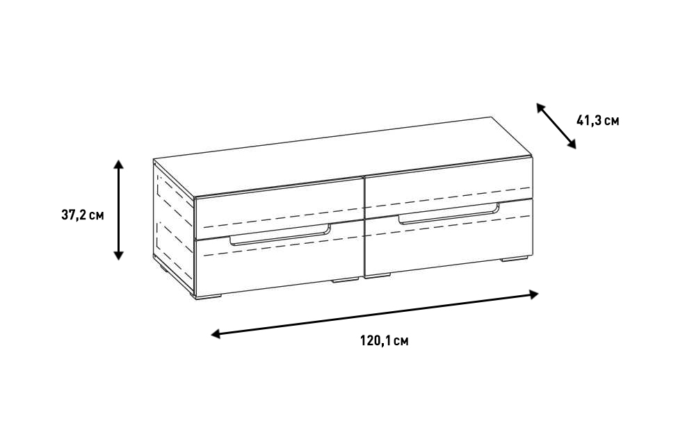 Тумбы под телевизор - изображение №4 "Тумба Анри под телевизор с выдвижными ящиками"  на www.Angstrem-mebel.ru