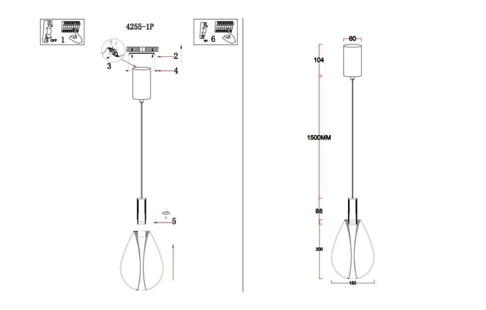 Подвесы - изображение №6 "Подвес Hopper (дымчато-серый) D150*H390/1890 LED*4.3W"  на www.Angstrem-mebel.ru